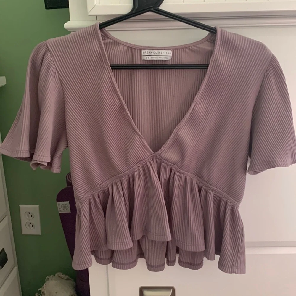 Urban Outfitters Rori Ribbed Plunging Babydoll Top - Picture 2 of 2